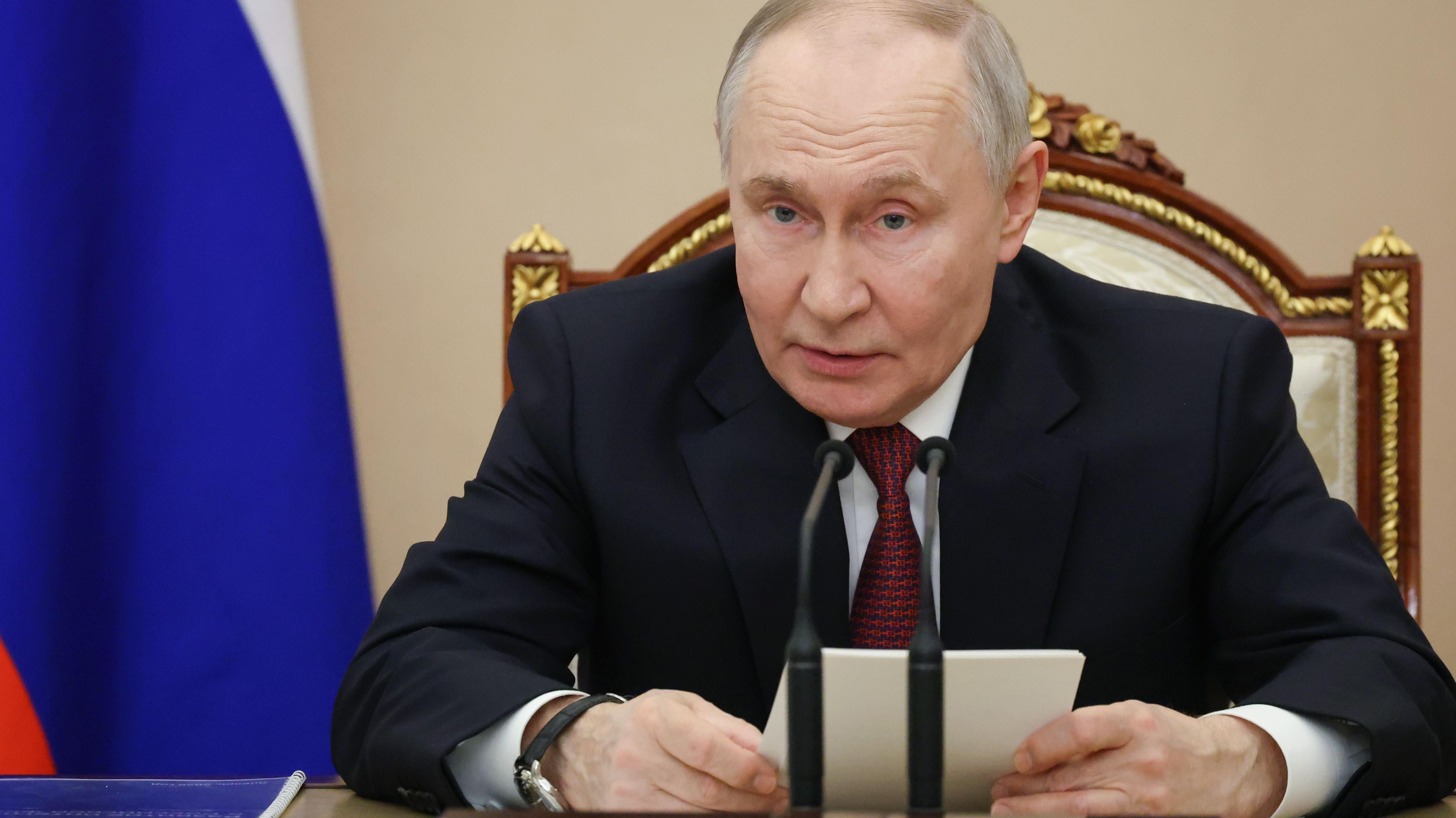 지난 22일 러시아 크렘린궁에서의 푸틴 대통령