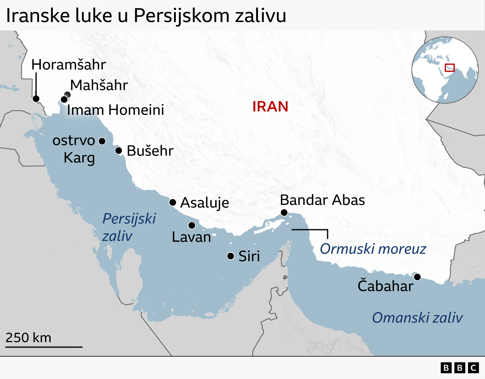 iranske luke u persijskom zalivu detaljno