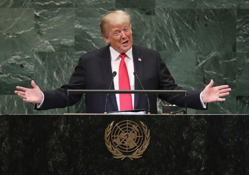 Donald Trump em discurso na ONU