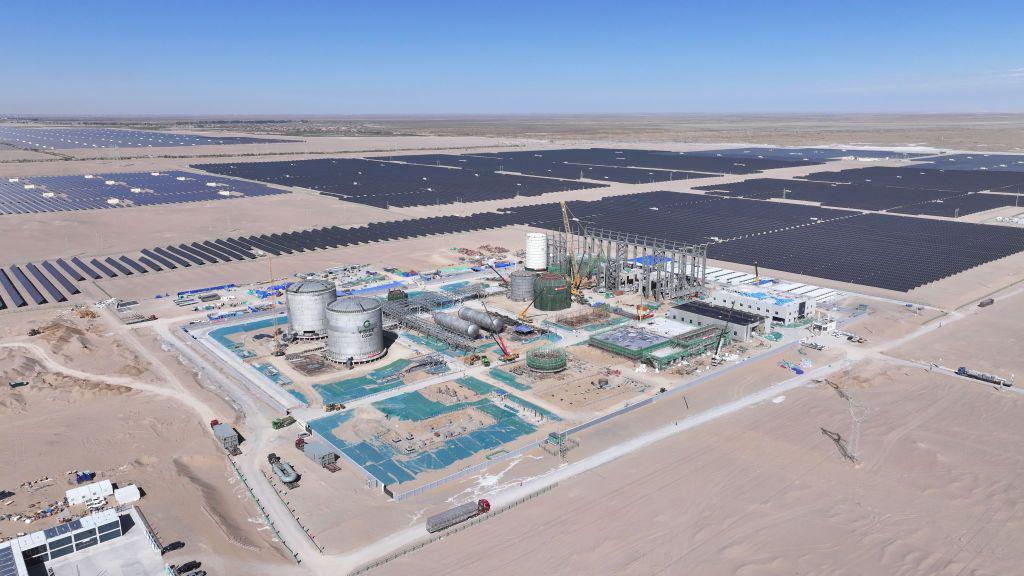 Imagen aérea de la planta en construcción de China. 