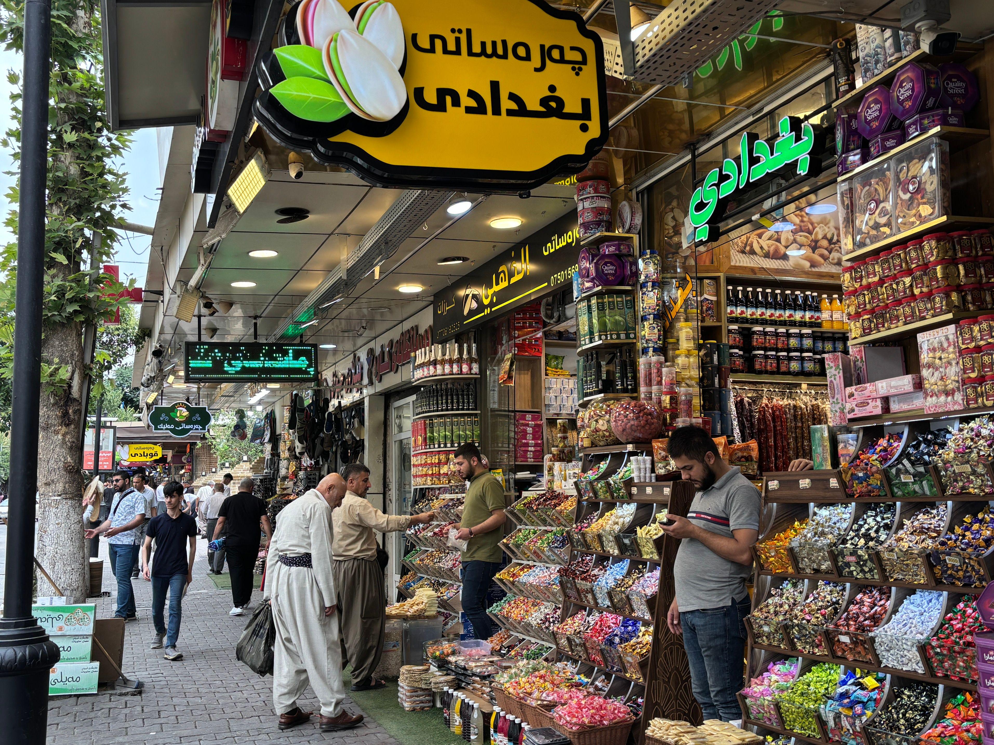 صورة من أحد الأسواق في مدينة السليمانية في إقليم كردستان العراق.