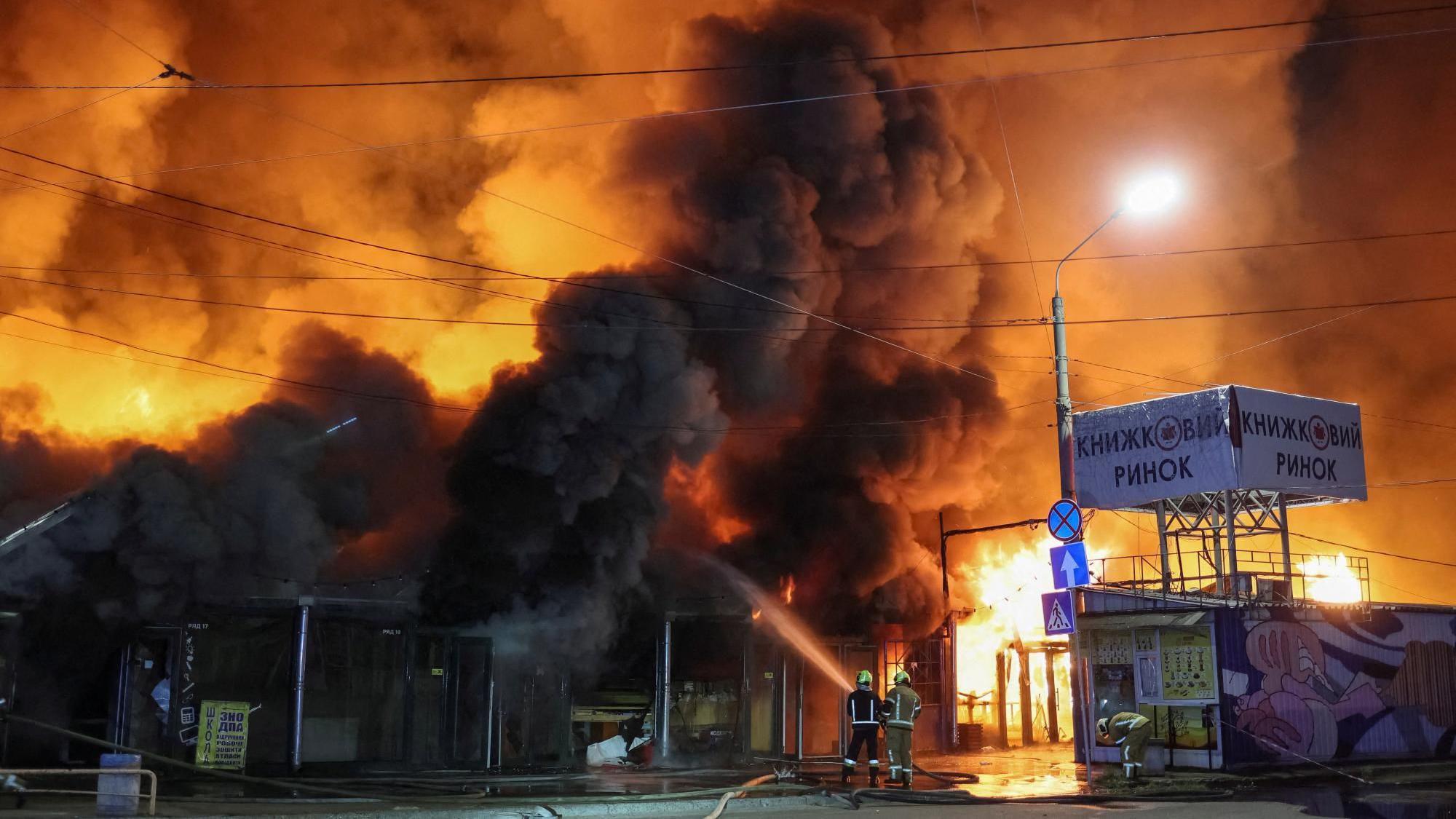 Russia launches wave of strikes on Ukraine as Kyiv hits Wildberries warehouse near Moscow