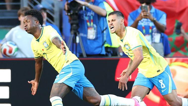 Watch as Vinicius Junior brilliantly equalises for Brazil against Morocco