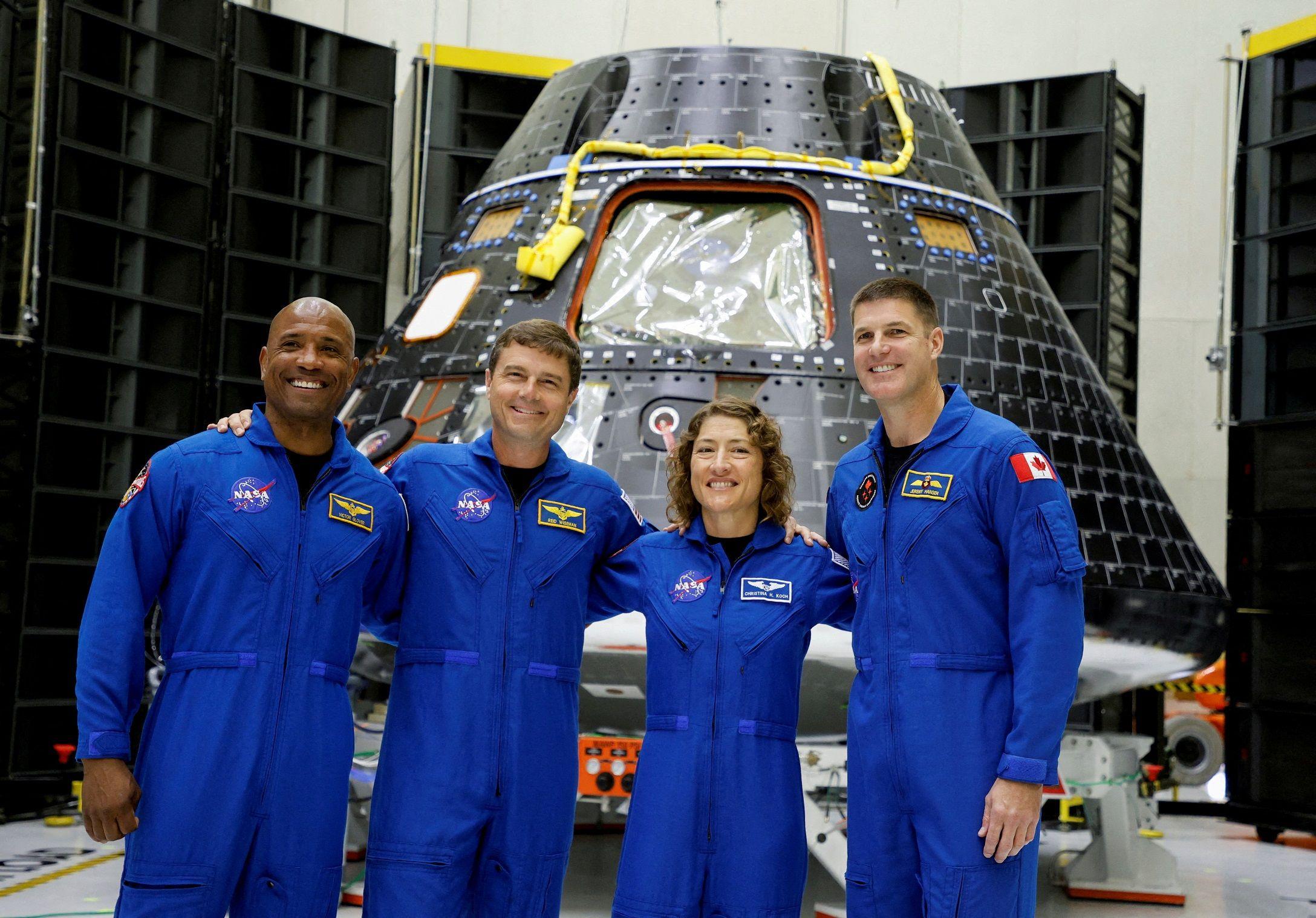Astronautas da missão Artemis 2 da Nasa