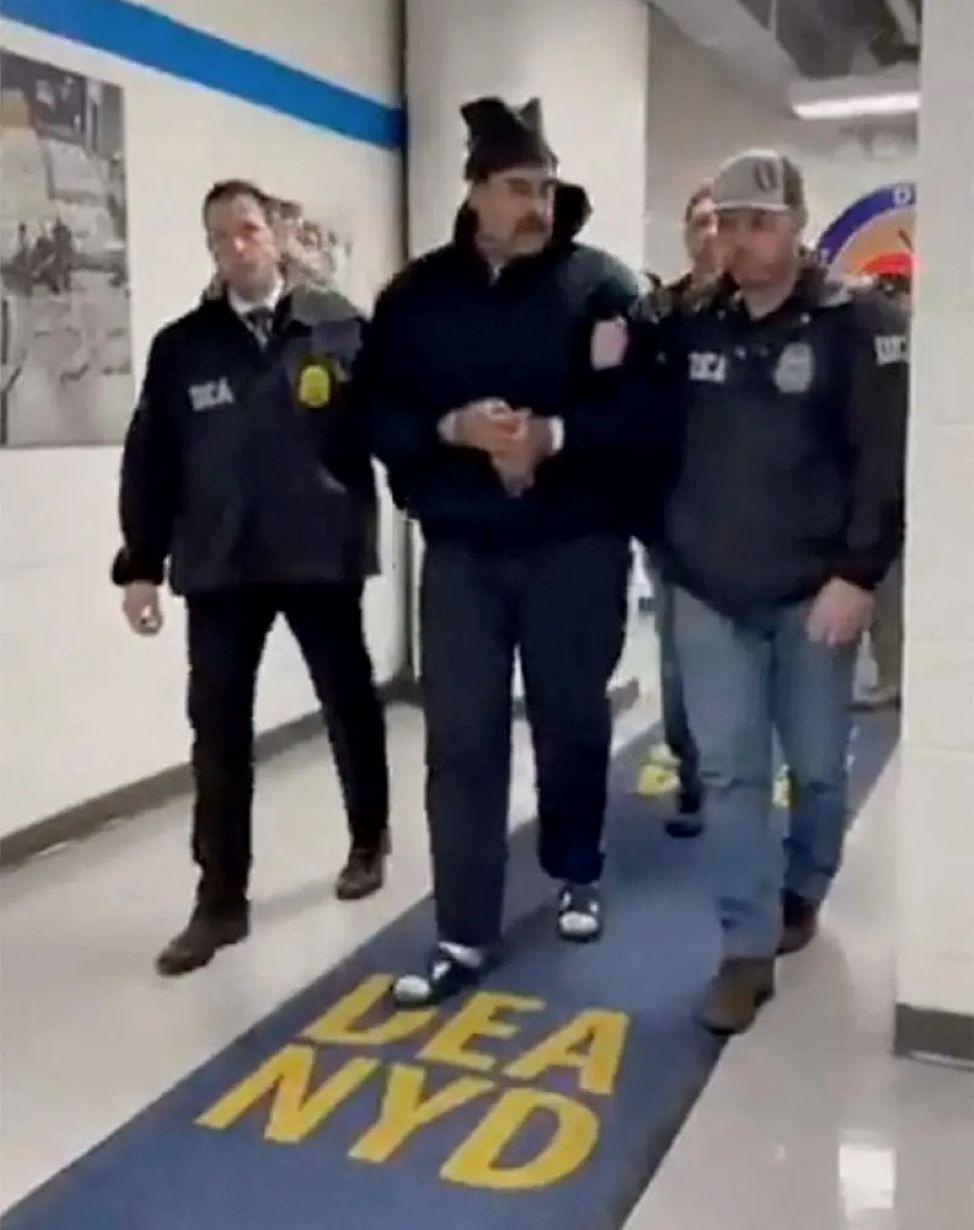 Maduro pictured in the DEA headquarters in Manhattan, while the Metropolitan Dentention Center is Brooklyn