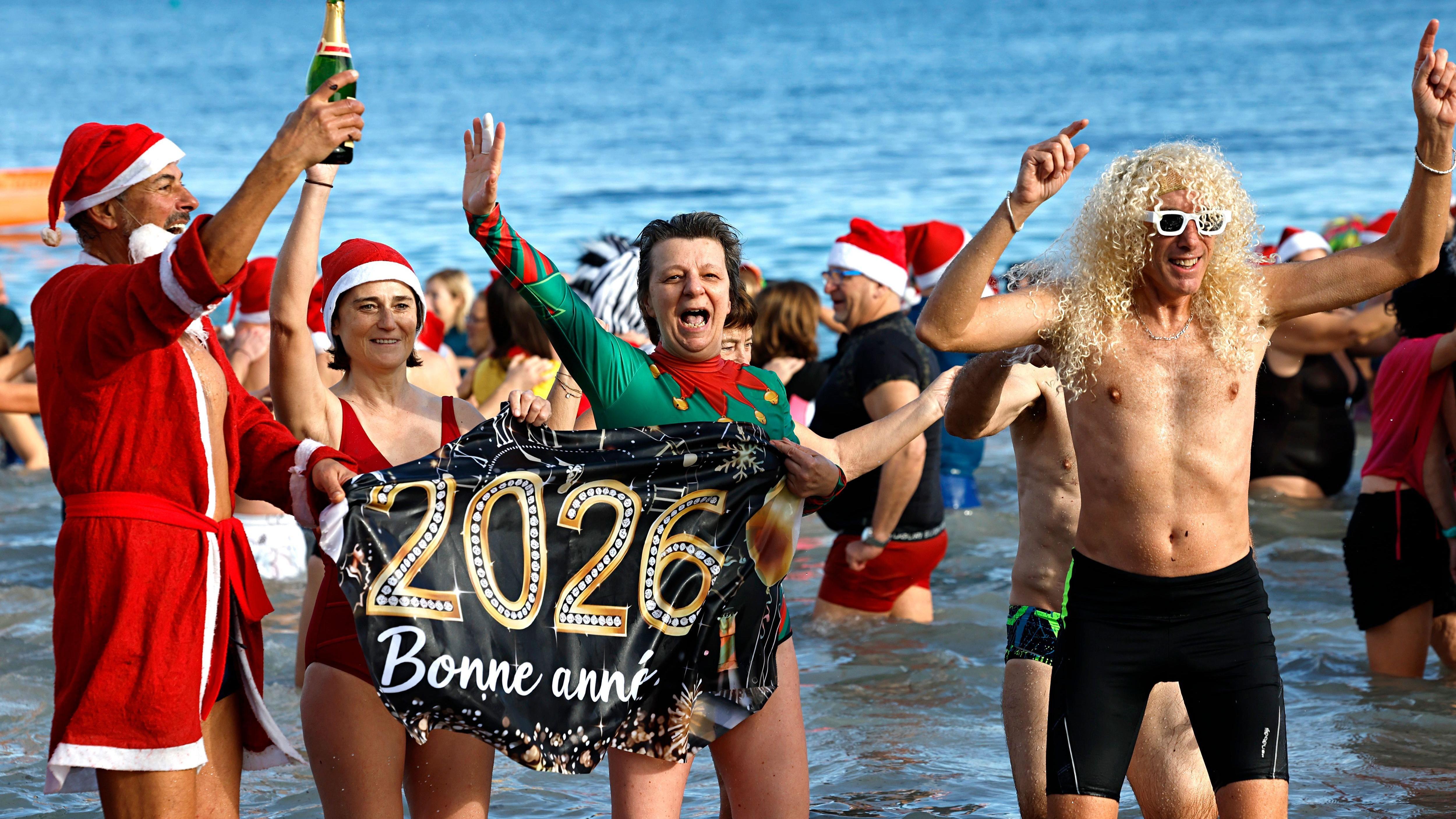 It’s finally 2026 everywhere - fireworks, drones, and sea swims welcome the new year