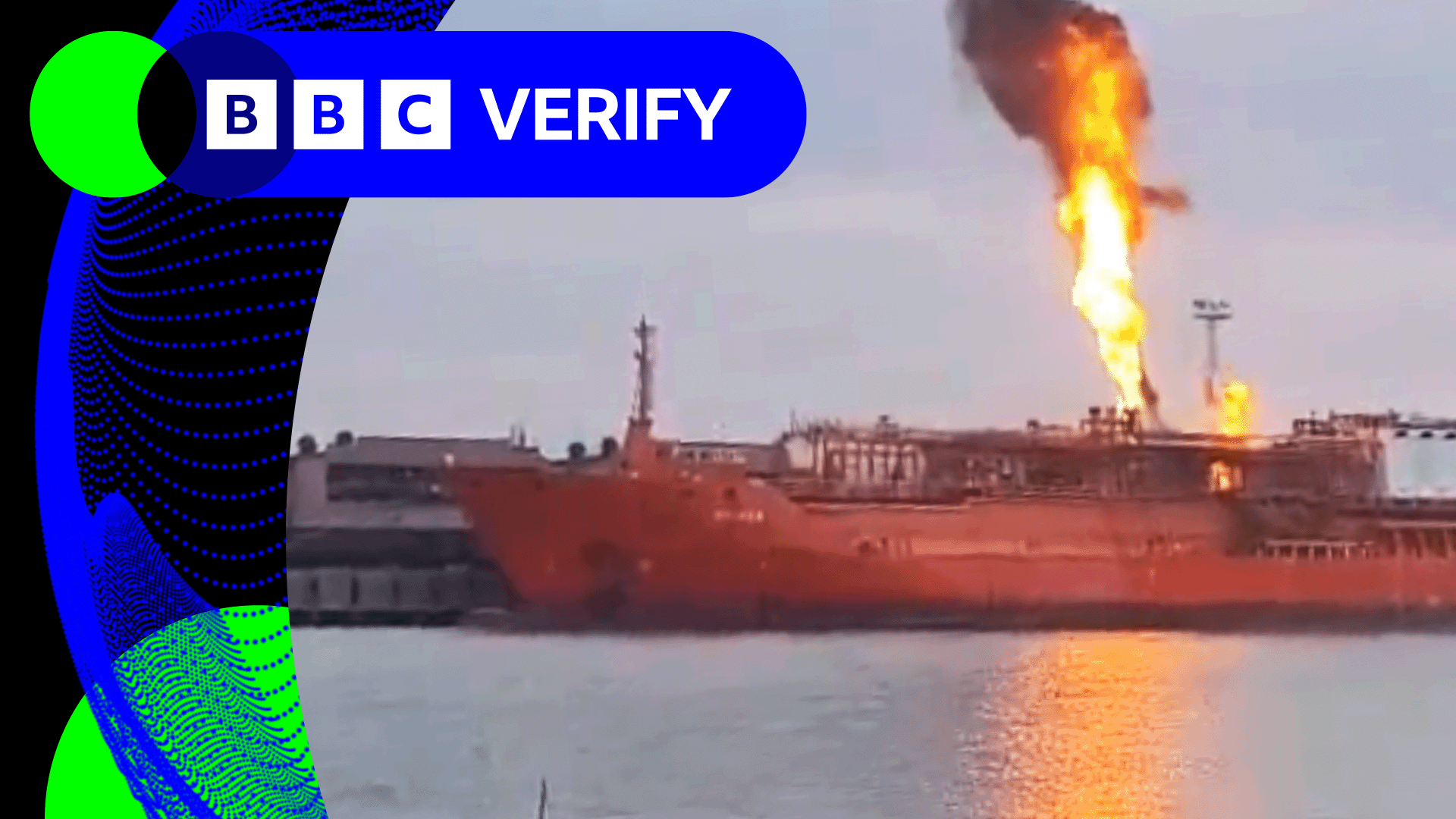 Video shows gas tanker ship on fire after attack on Ukrainian Danube port
