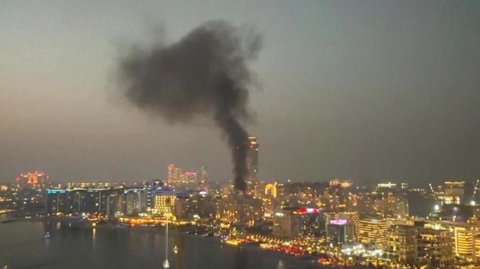 Foto de un ataque iraní en Dubai