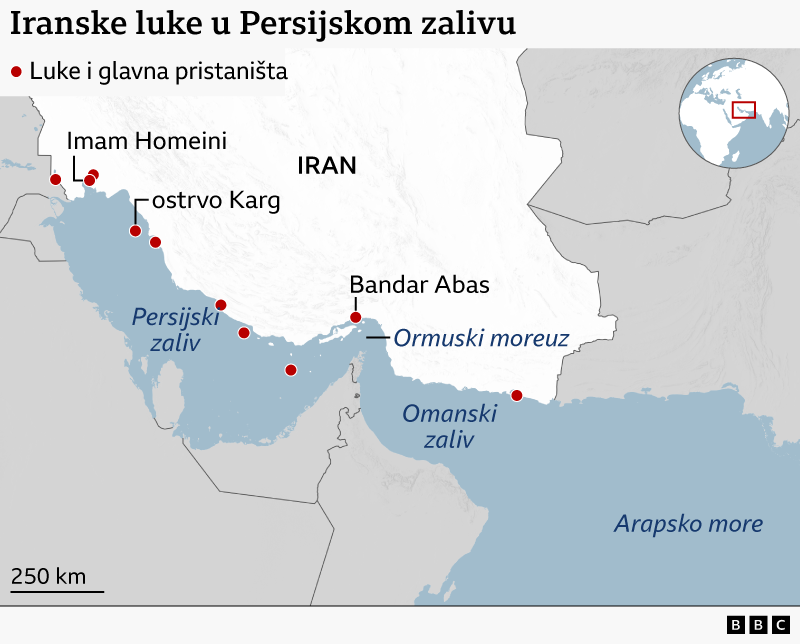 Amerika gađala Iran, prvi put od početka primirja pre više od mesec dana 2 iranske luke u ormuskom moreuzu