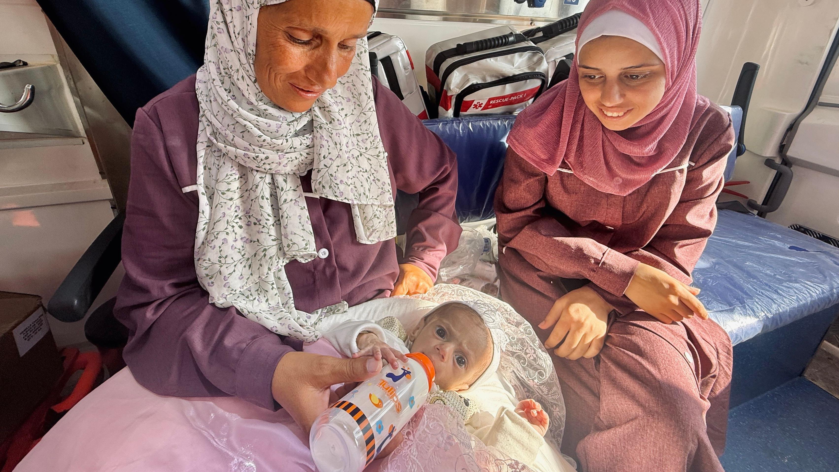 I made the sign of victory for Siwar: Mothers relief as malnourished Gaza baby evacuated to Jordan