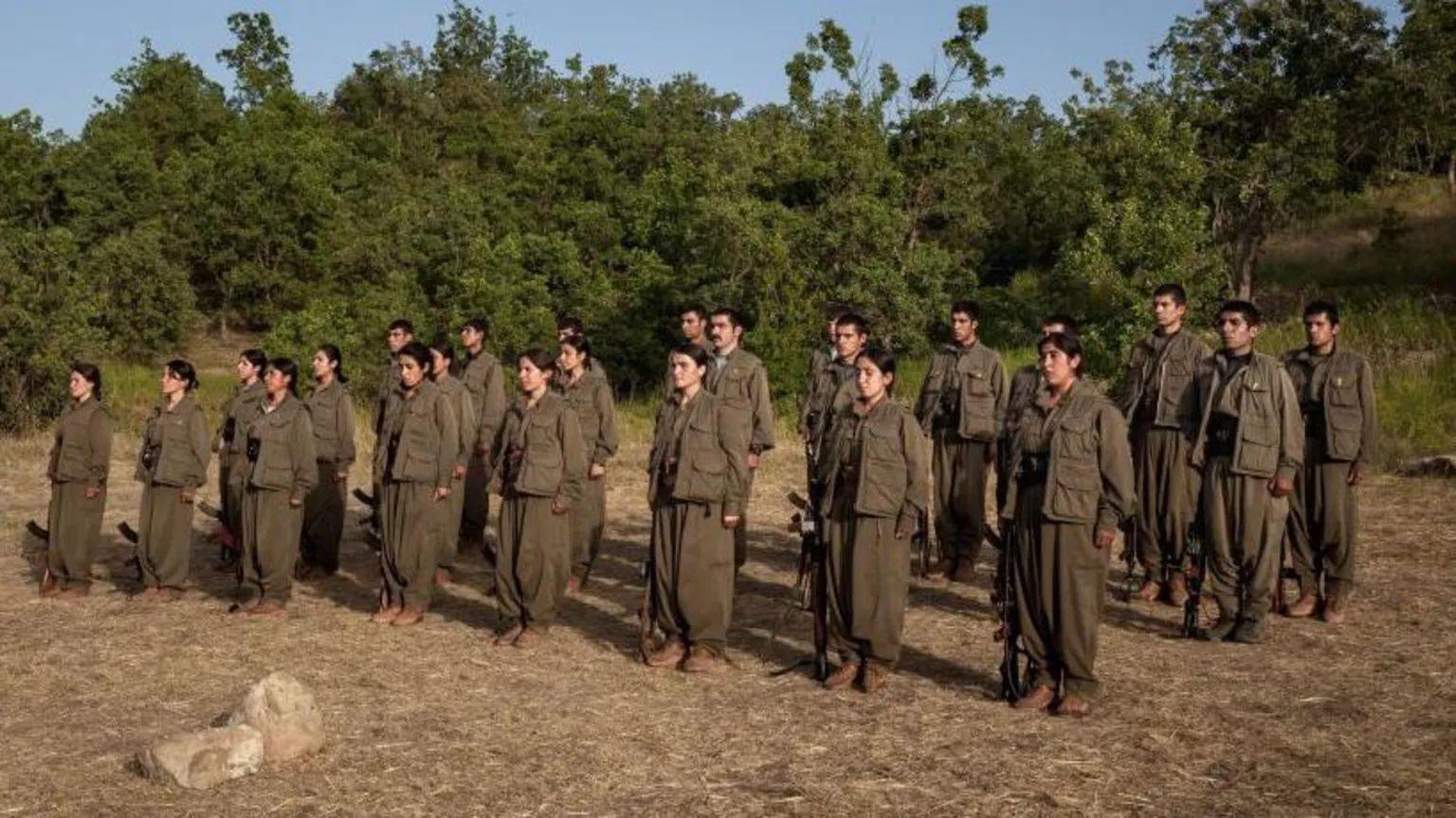 Un grupo de soldados del PKK.