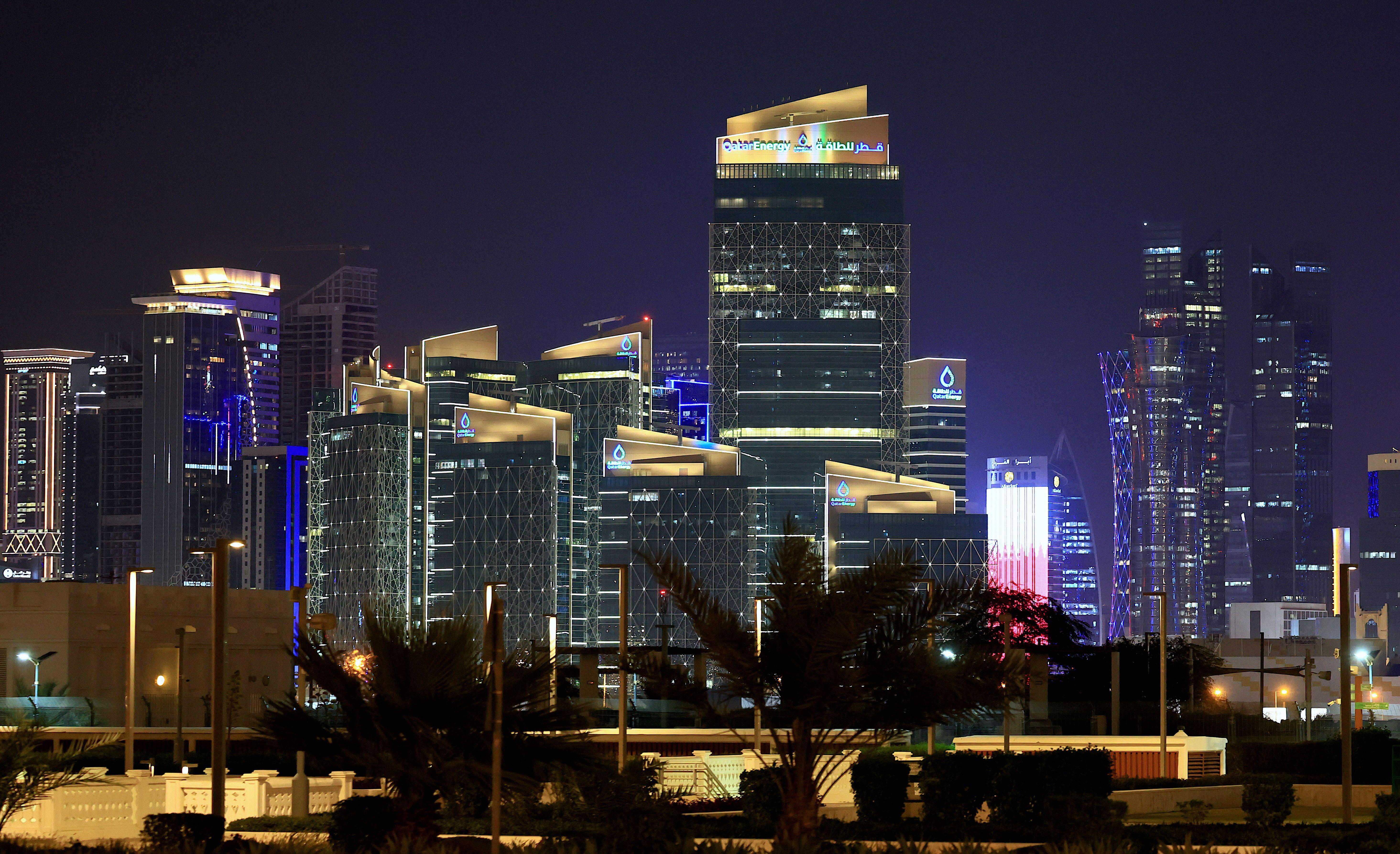 La sede de la compañía petrolera estatal QatarEnergy, en Doha, Qatar, el 2 de marzo de 2026.