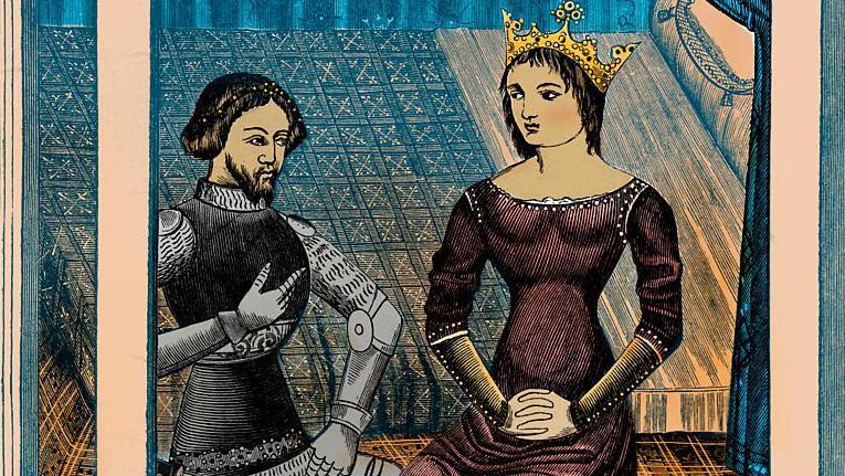 Ilustra&ccedil;&atilde;o de Lancelot e Guinevere