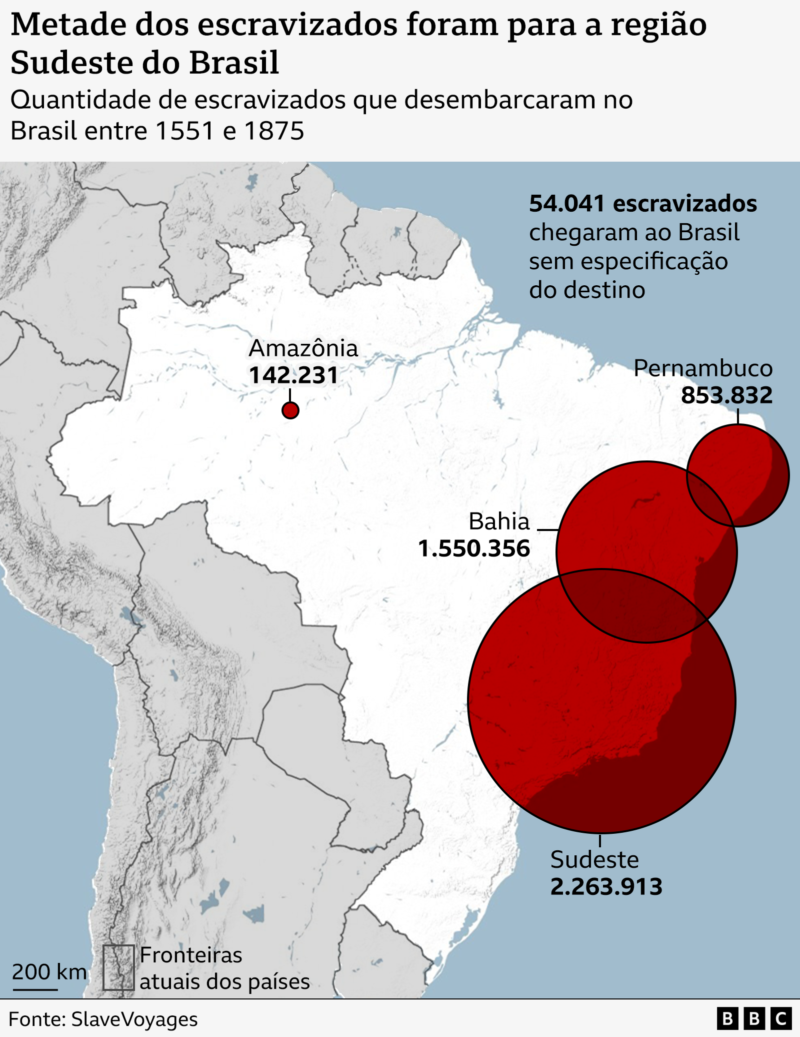 MAPA - Quantidade de escravos que desembarcaram no Brasil (1551-1875)