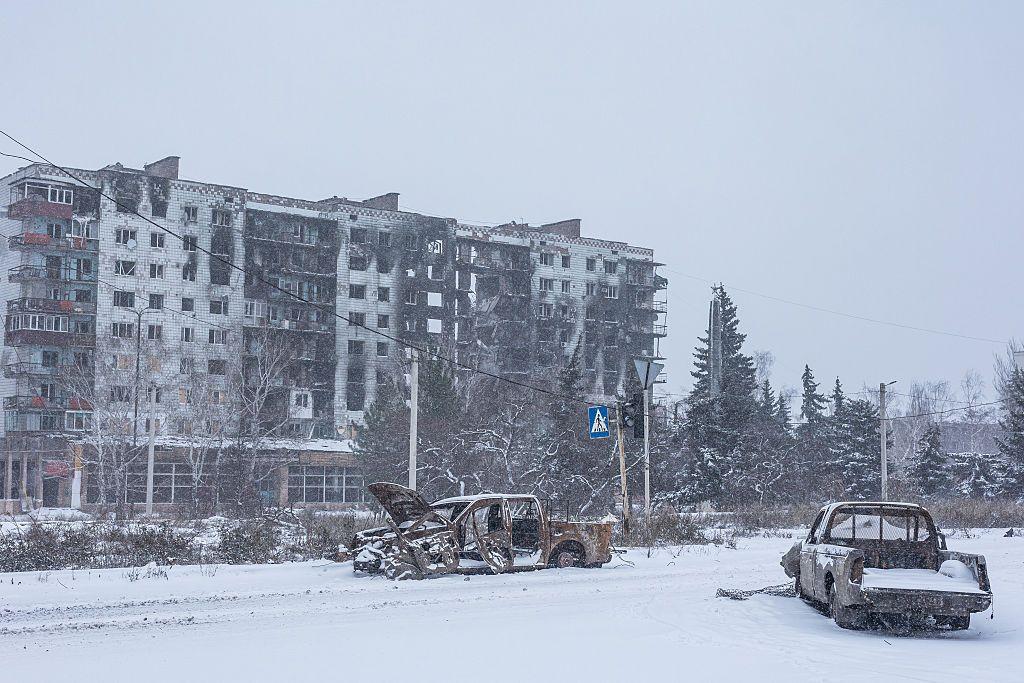 Edificio destruido en Ucrania