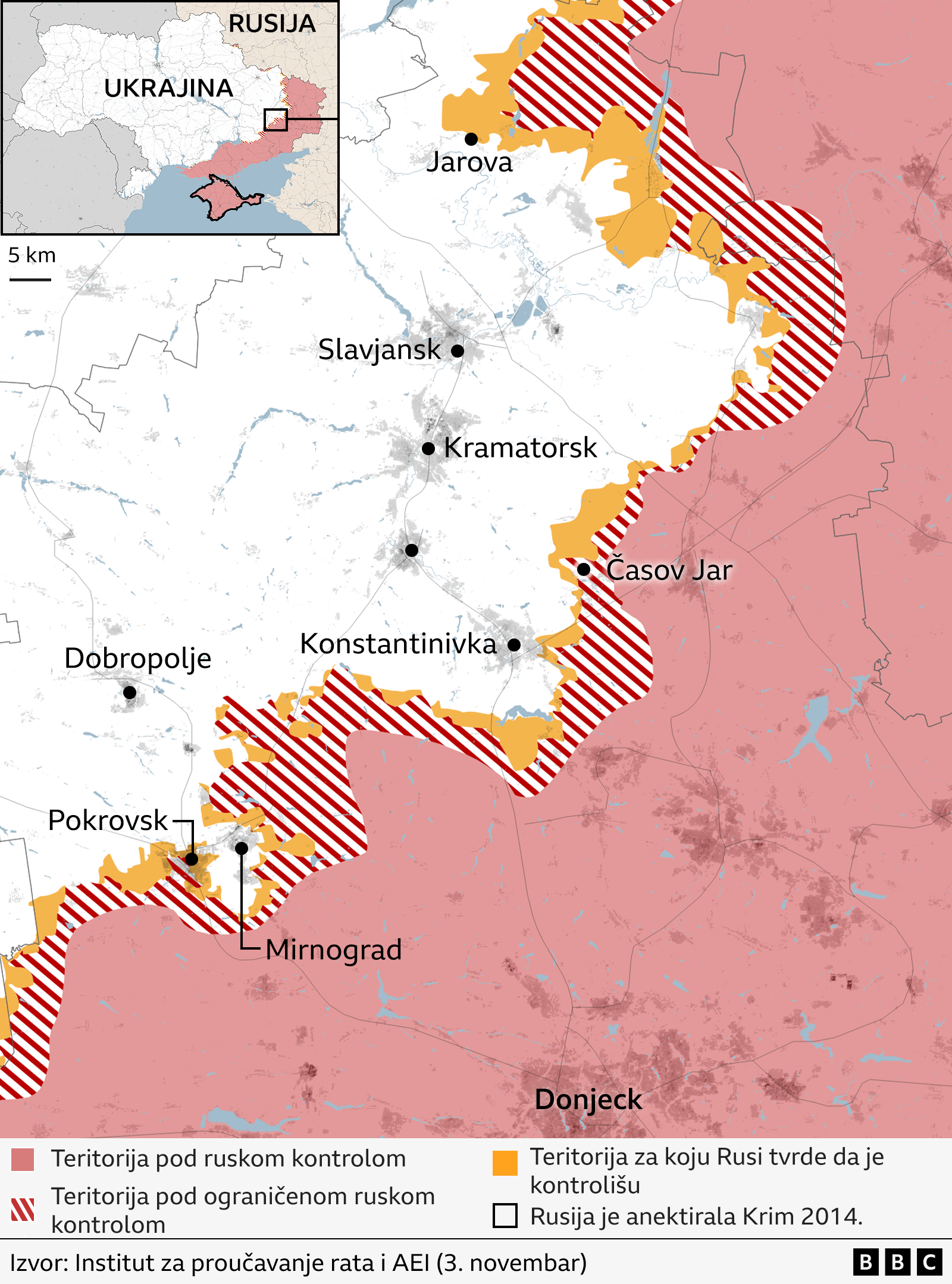 pokrovsk, mapa fronta u pokrovsku