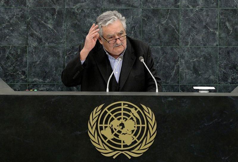 'Pepe' Mujica discursando para a Assembleia Geral das Nações Unidas, quando era presidente do Uruguai