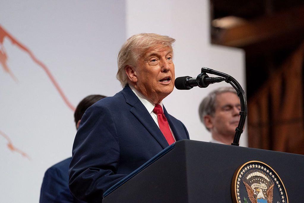 Donald Trump em coletiva de imprensa.