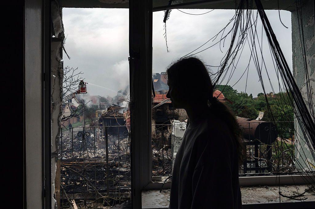Edificio destruido en Kyiv