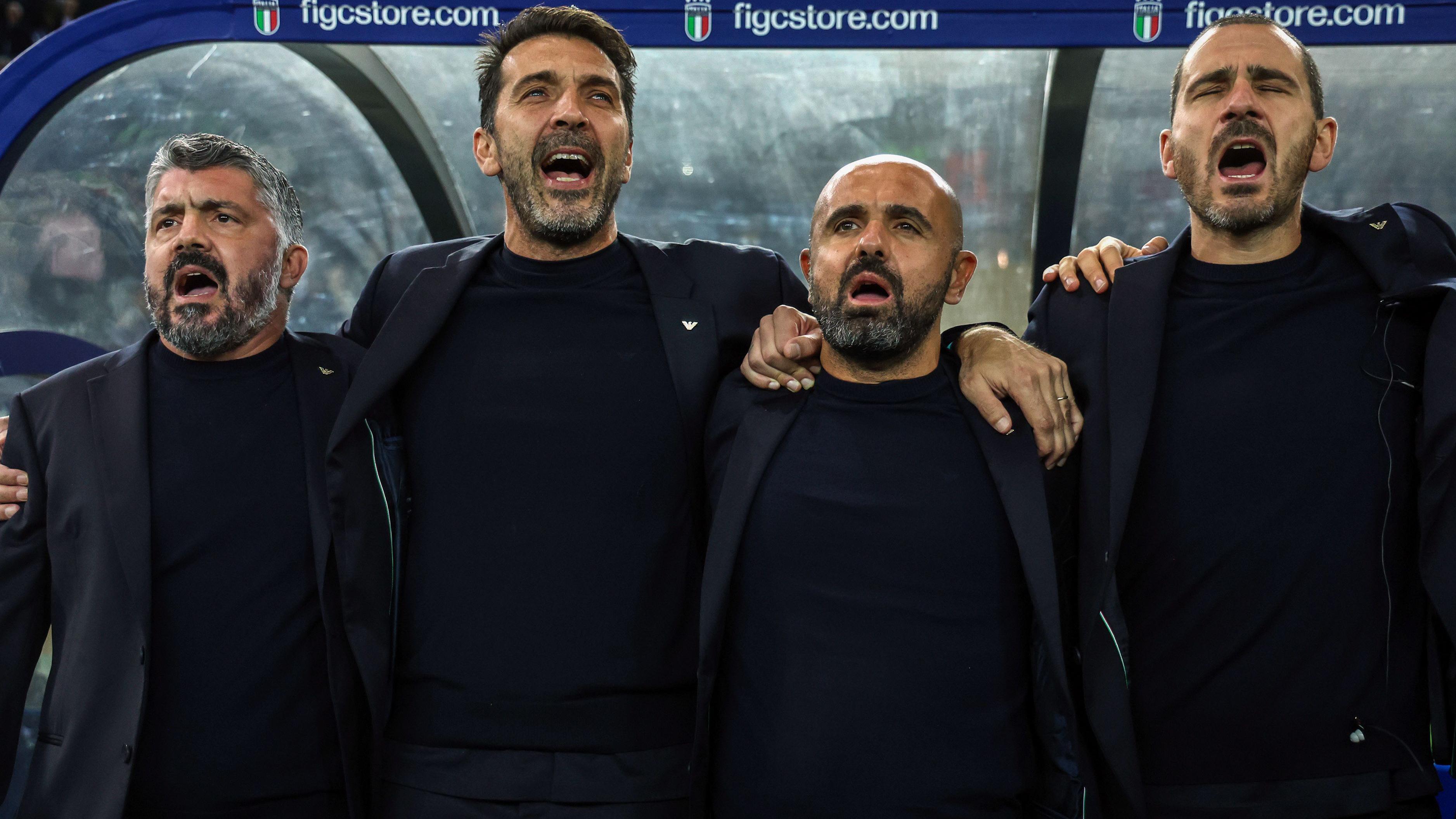 Gatuzo, Bufon i Leonardo Bonući na klupi reprezentacije Italije