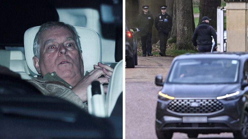 Police arrive at Royal Lodge to continue search as Andrew released under investigation