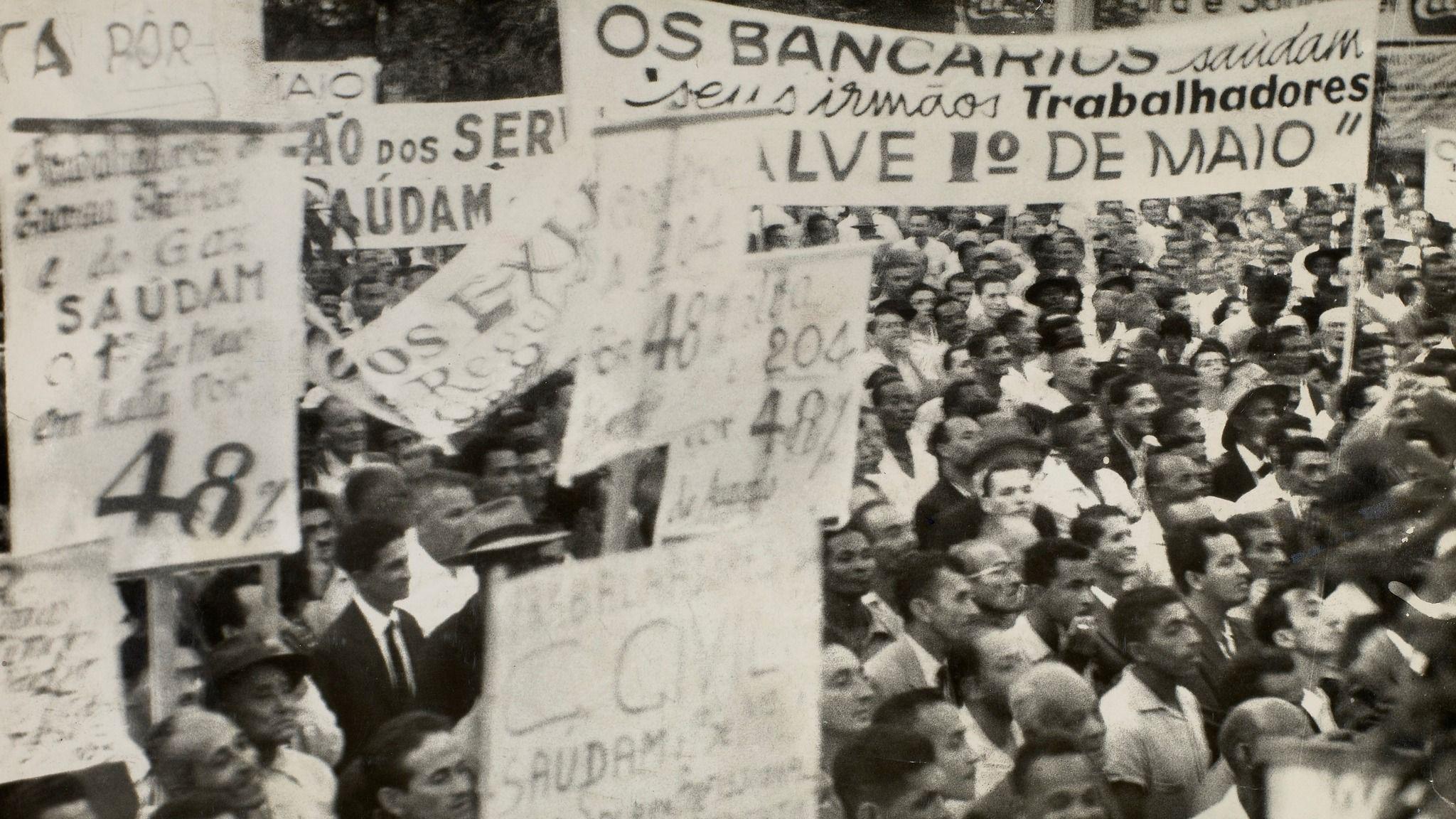 Manifestação de trabalhadores no Rio de Janeiro em 1961