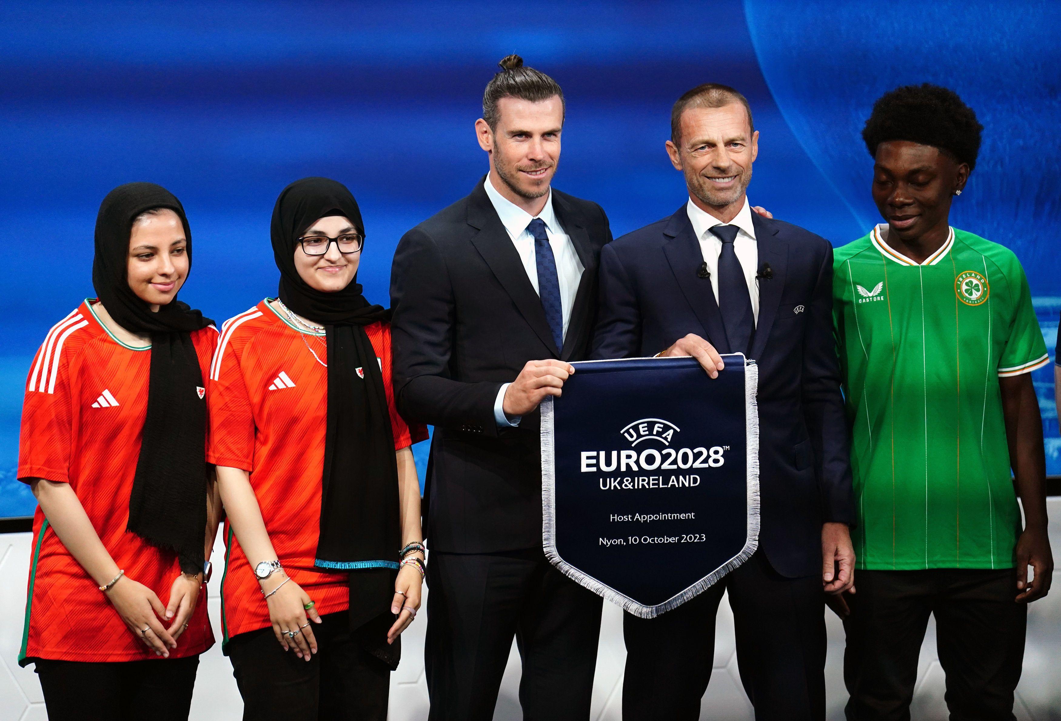 predsednik uefa čeferin i geret bejl