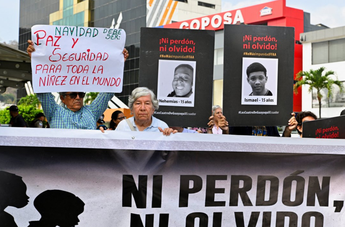 Protesta este lunes pidiendo justicia para los jóvenes asesinados.