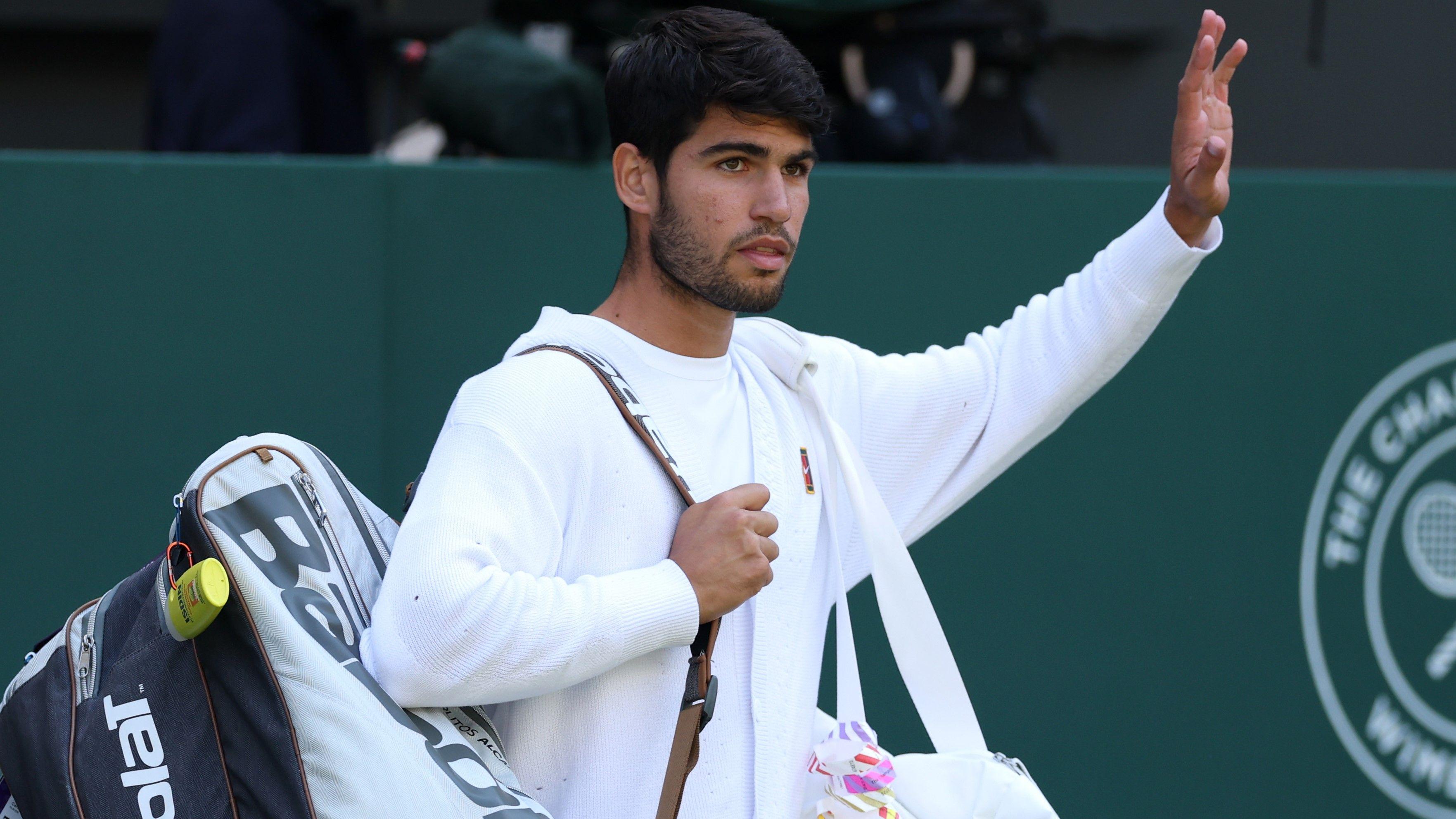 Wimbledon: Alcaraz breaks Fritz in first game of semi-final - watch, listen & follow