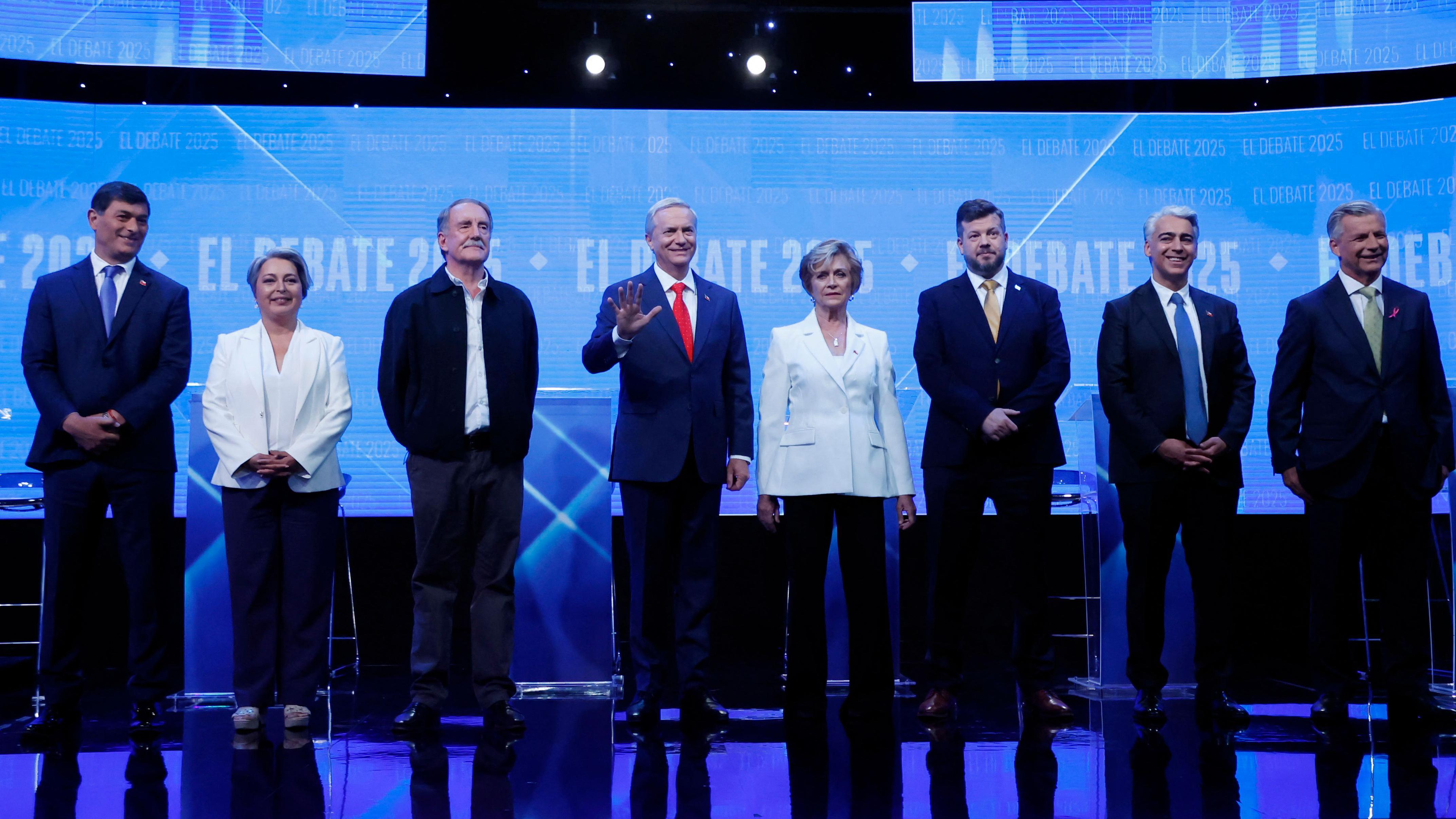 Los 8 candidatos a la presidencia de Chile.