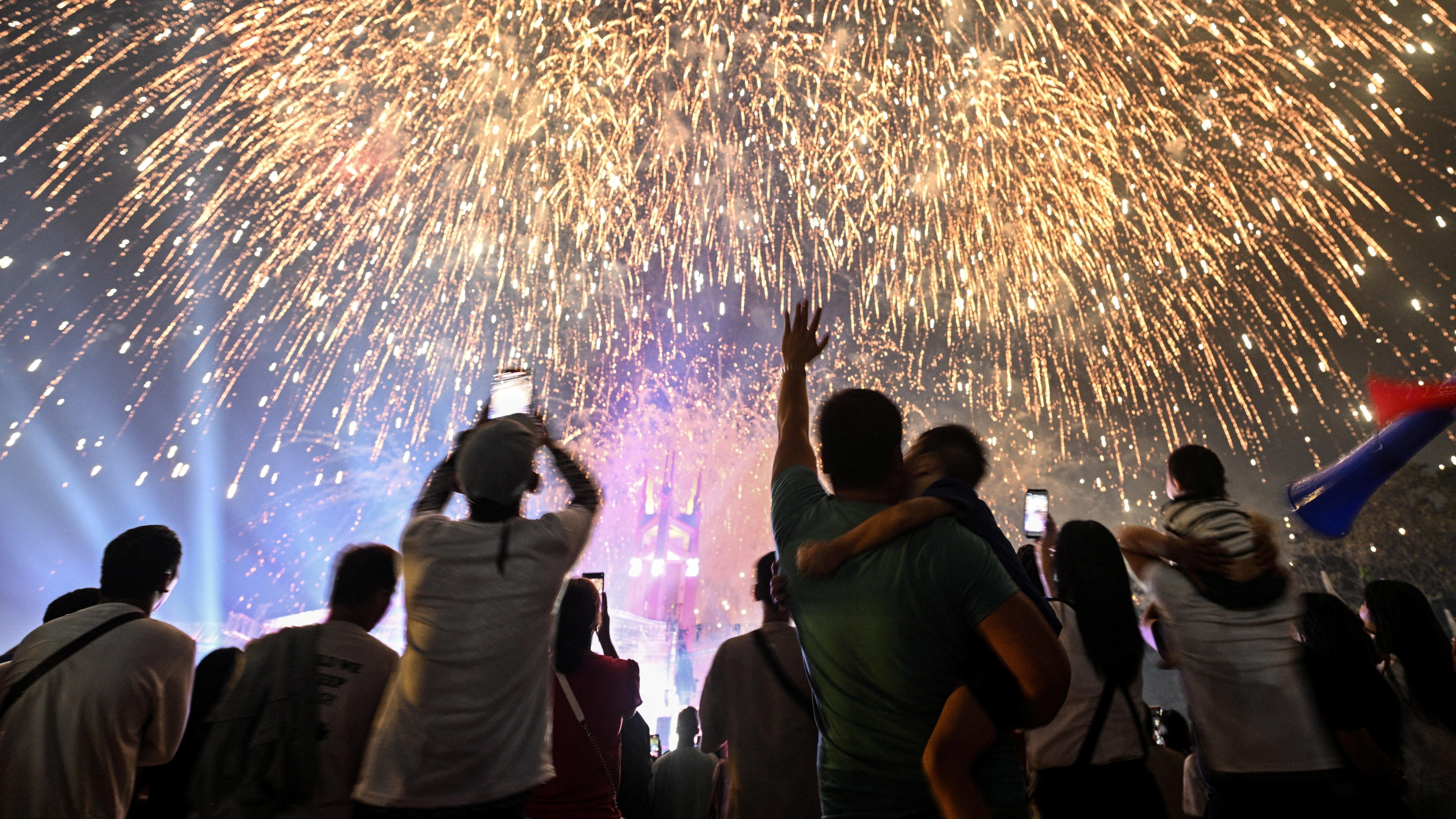 Fireworks and drone displays light up skies as Asian countries welcome 2026