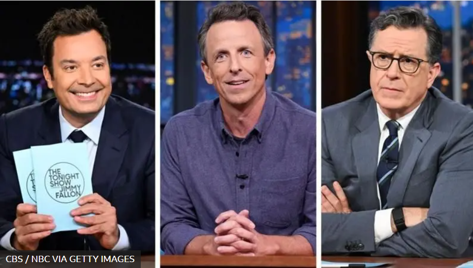 Jimmy Fallon, Seth Meyers y Stephen Colbert