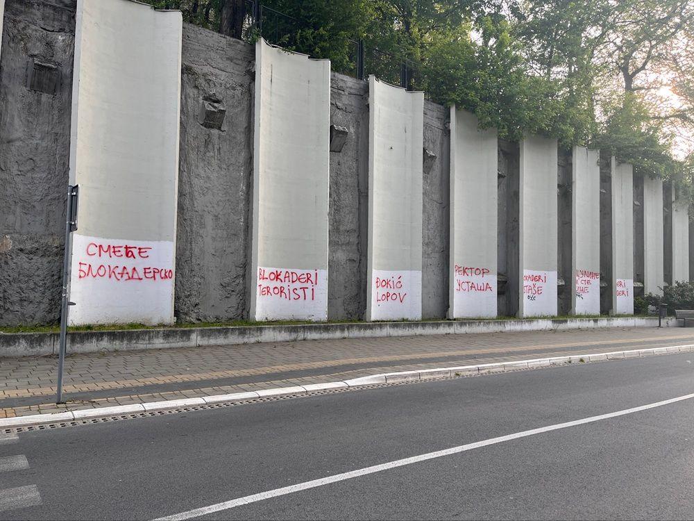 graifti protiv studenata, blokaderi 