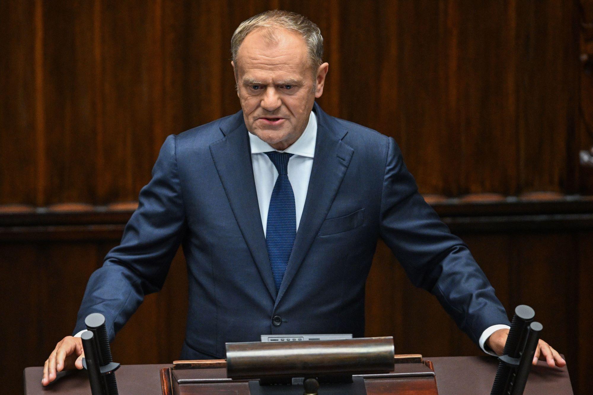 Donald Tusk, en el Parlamento de Polonia. 