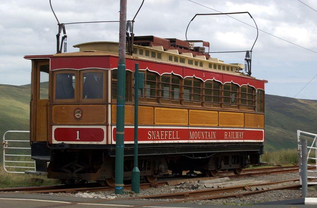 Un vagón del tren Snaefell.