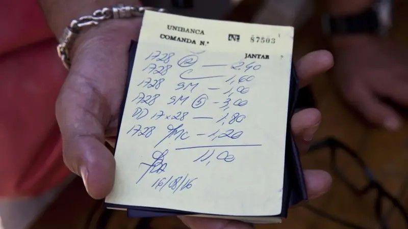 Bloco com registro de apostas