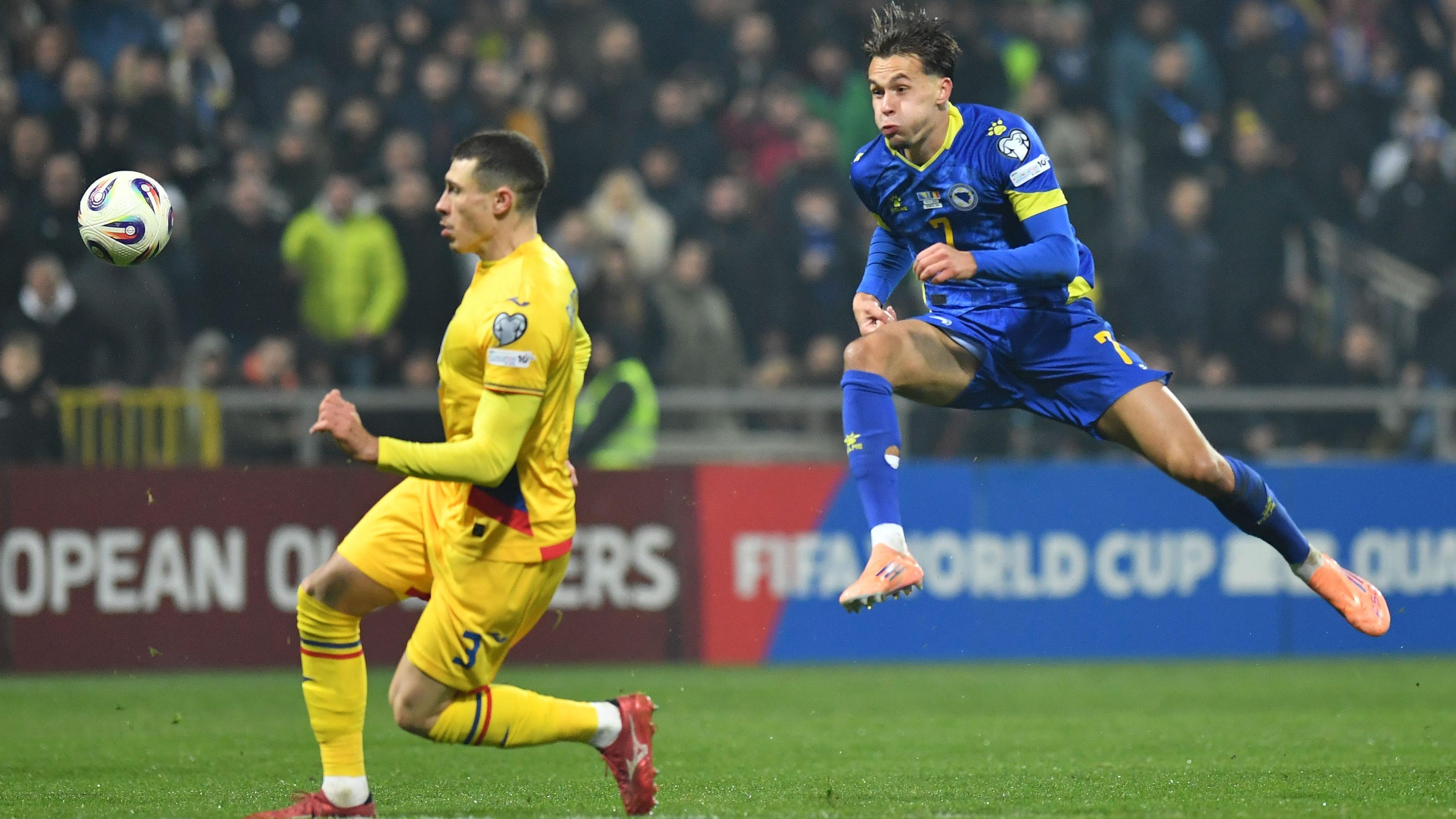 Igrači BiH na utakmici protiv Rumunije 15. novembra