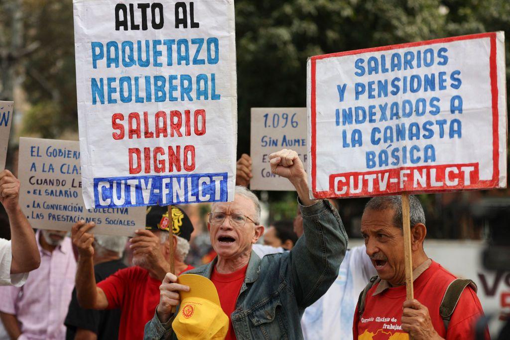 Una protesta de jubilados venezolanos.