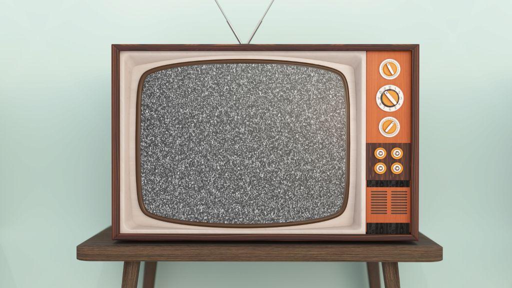 Televisión vintage con estática