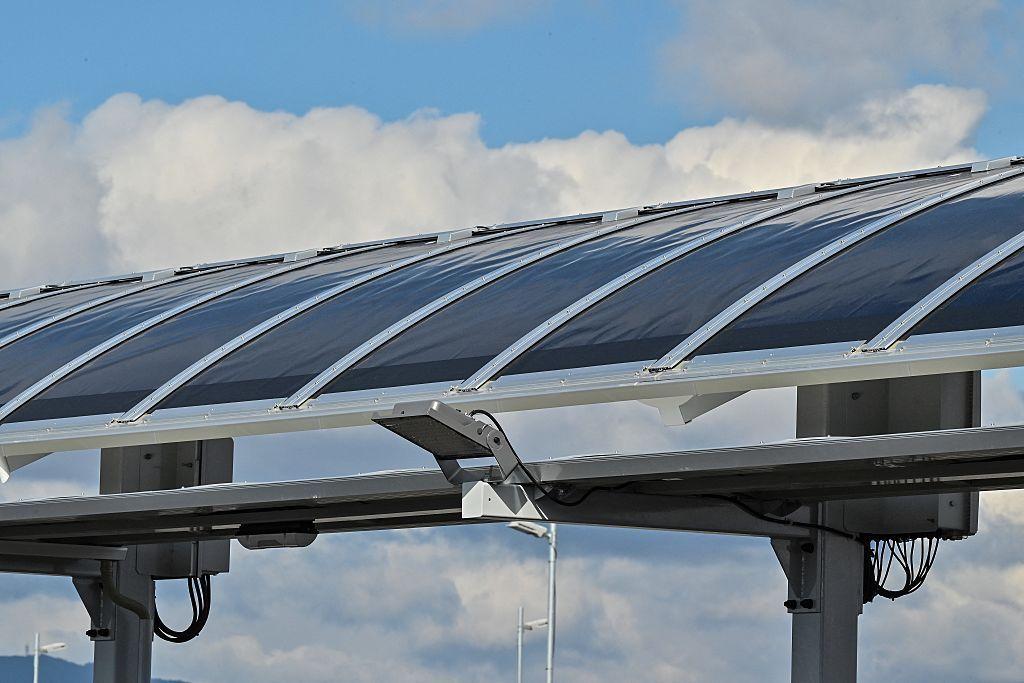 Un panel solar de perovskita, en Osaka, Japón.