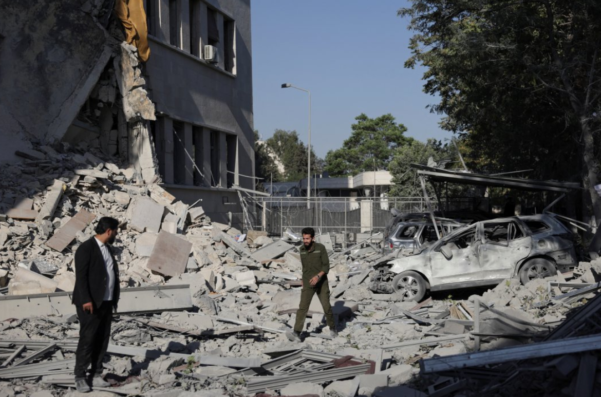 El daño provocado por los ataques israelíes en Damasco.