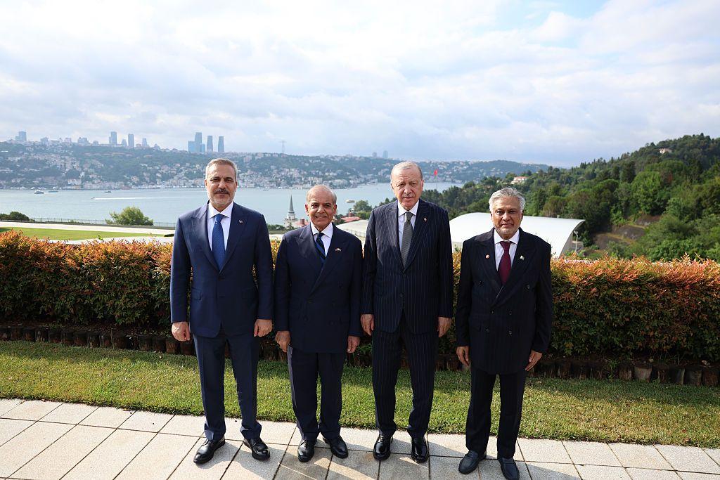 Turkish President Recep Tayyip Erdogan holds bilateral and interdelegation meetings with Pakistani Prime Minister Shehbaz Sharif at the Vahdettin Mansion in Istanbul, Turkiye, on July 4, 2026.