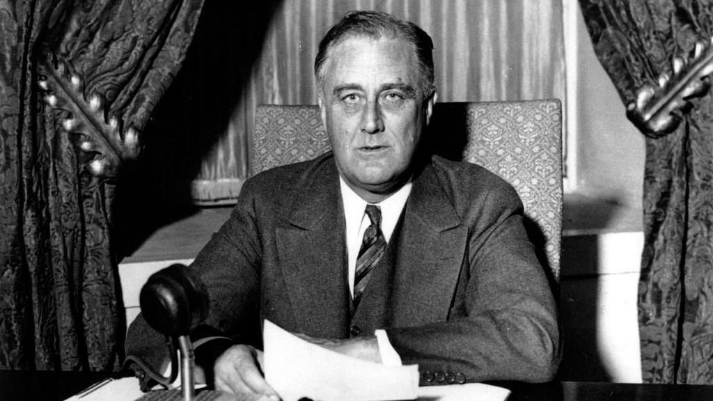 O ex-presidente americano Franklin D. Roosevelt, em pronunciamento &agrave; na&ccedil;&atilde;o