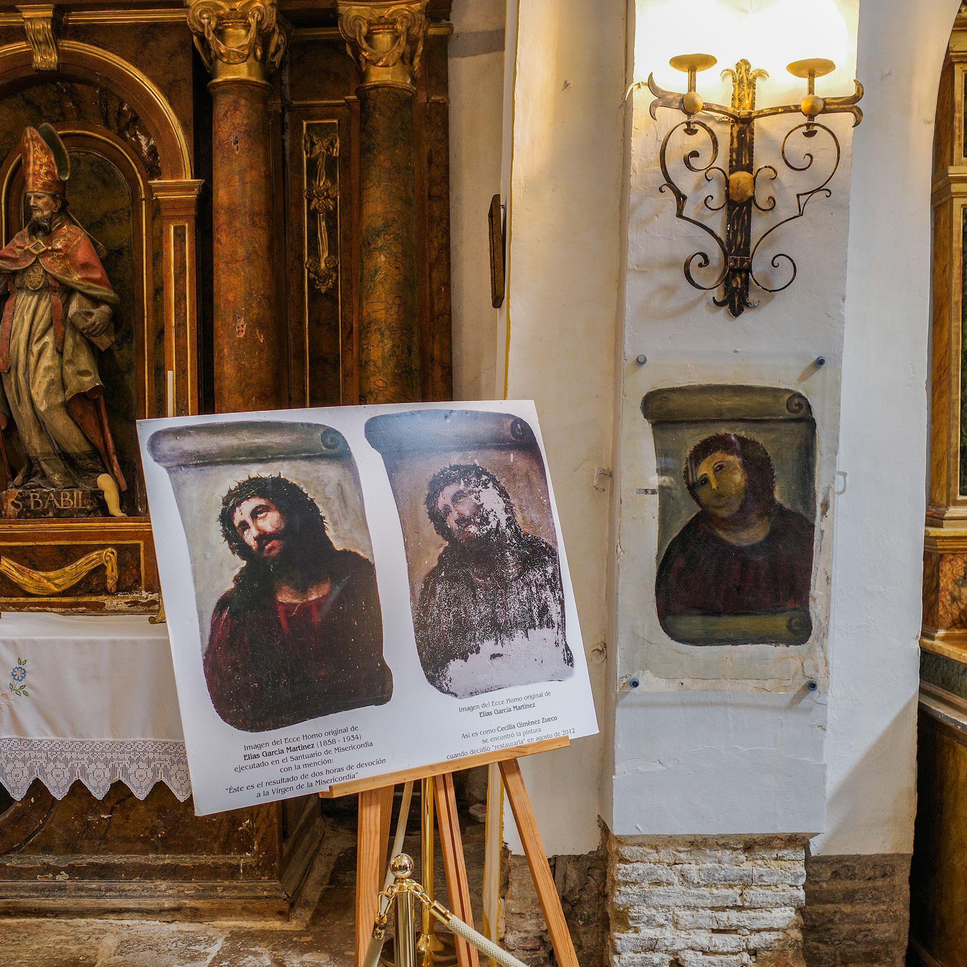 Borja, España - 17 Abril 2025: Ecce Homo en el en el Santuario de la Misericordia de Borja.
