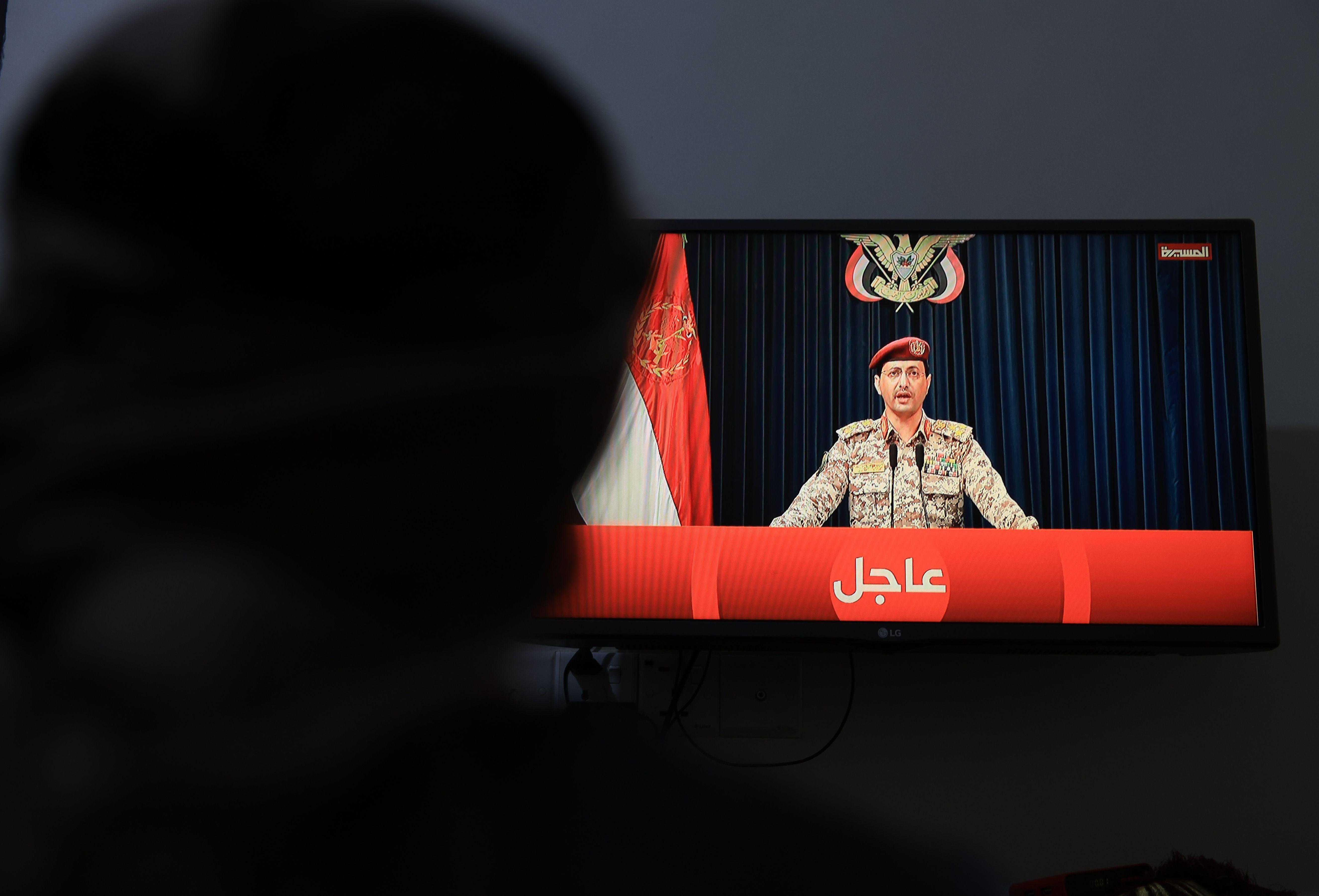 تصريحات أممية لا تزال تحذر من عواقب الجوع في غزة بعد تخفيف إسرائيلي للقيود على دخول المساعدات 5 المتحدث باسم جماعة أنصار الله اليمنية الحوثية يحيى سريع في بيان متلفز