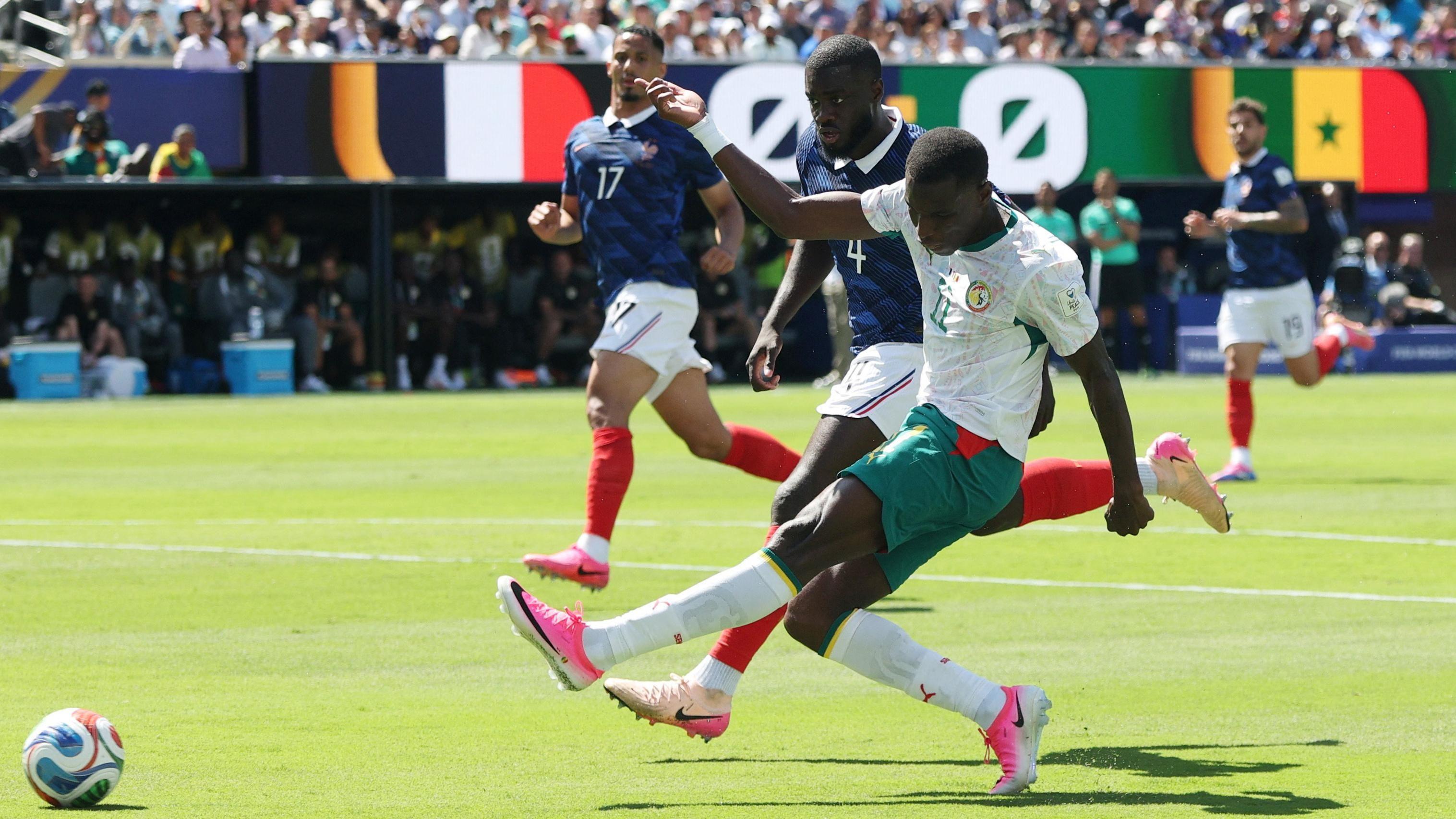 Watch as Jackson hits post for Senegal against France