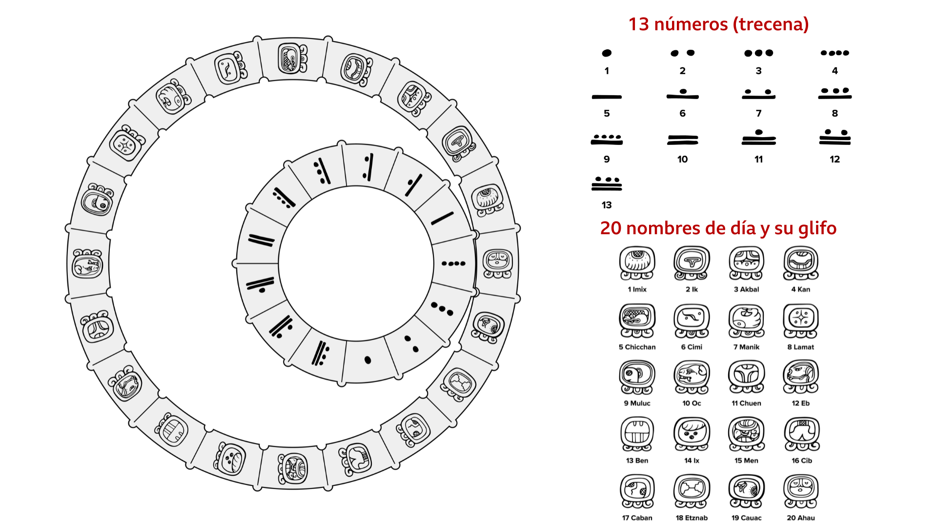 Una infografía del calendario Tzolk'in