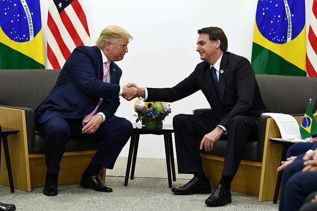 Jair Bolsonaro e Donald Trump durante reunião bilateral na cúpula do G20 no Japão em 2019