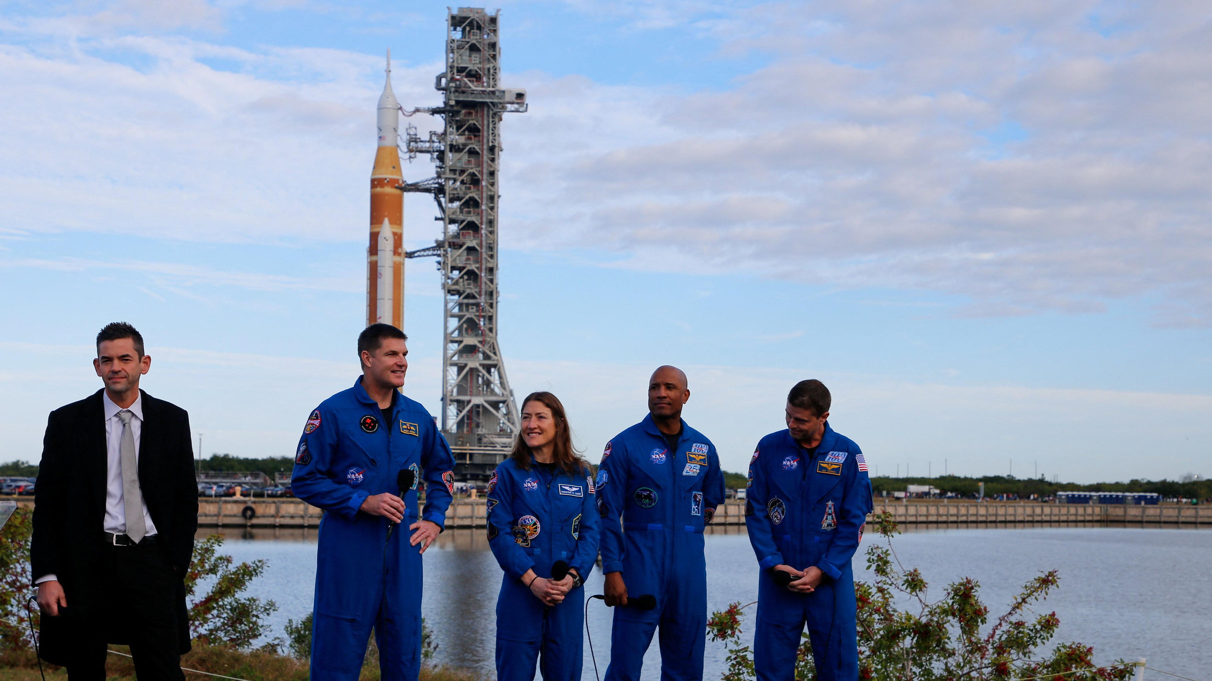 Were ready to go, Nasa crew say as rocket inches closer to launch pad