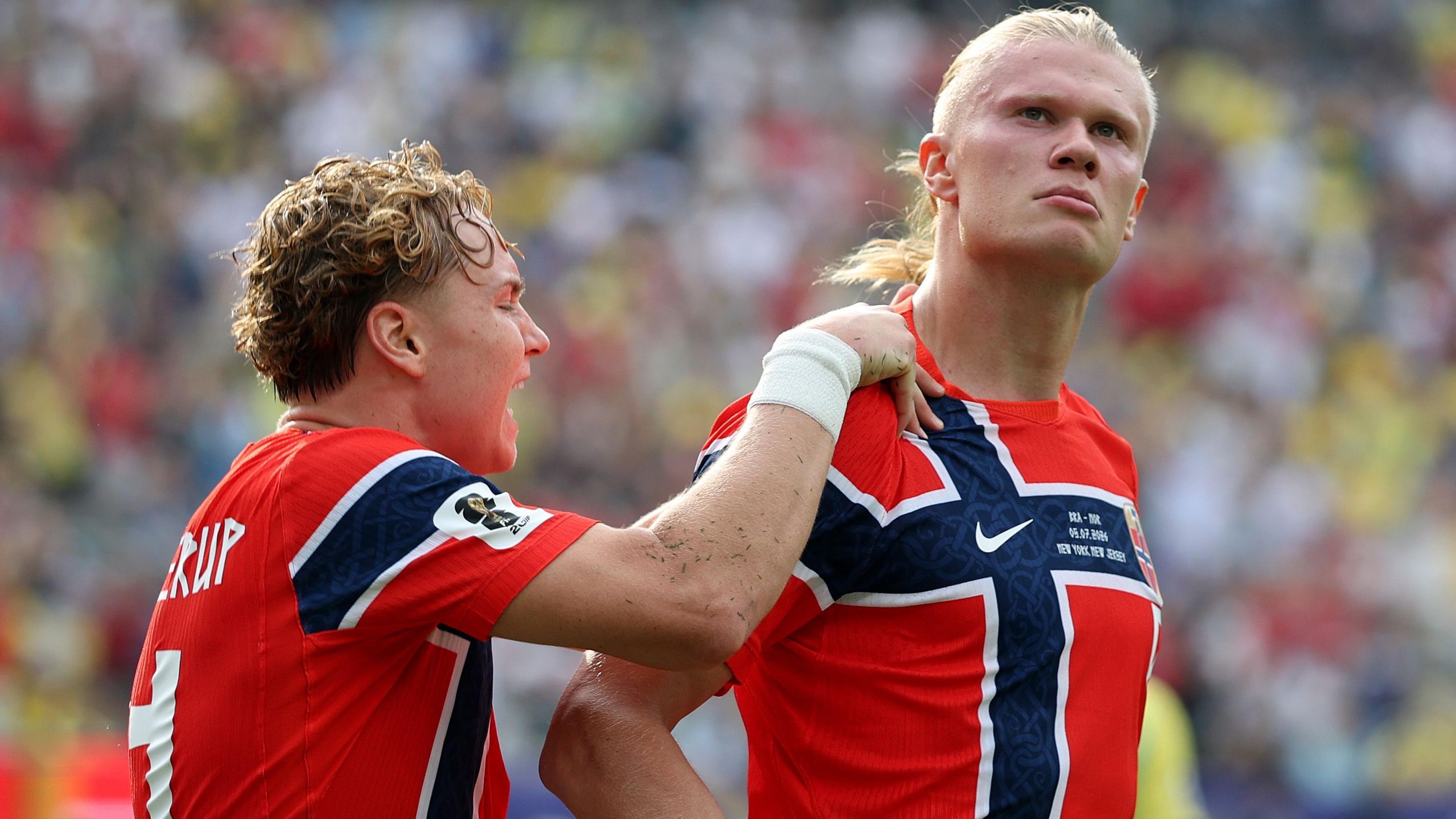Haaland heads Norway ahead against Brazil in World Cup last 16